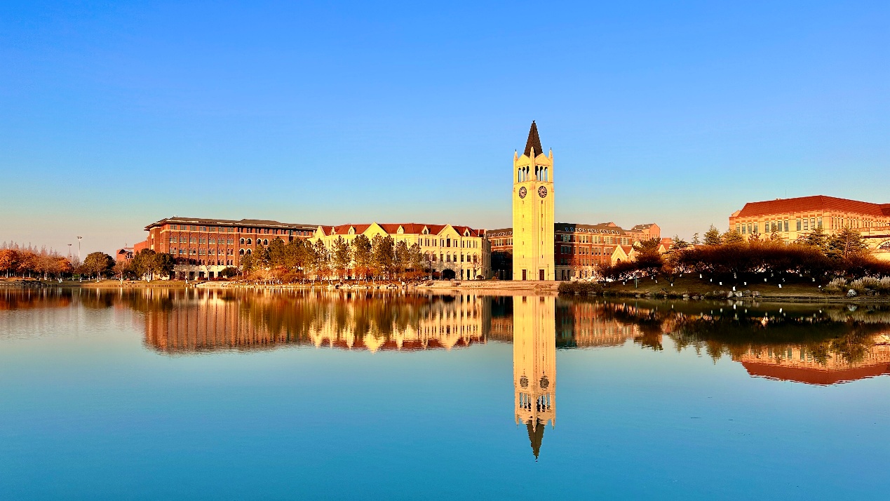 Lake view of Zhejiang University International Campus in Haining